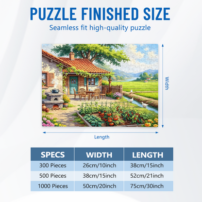 Peaceful Rural Farmhouse ¨C Vegetable Garden & Rice Field Country Puzzle