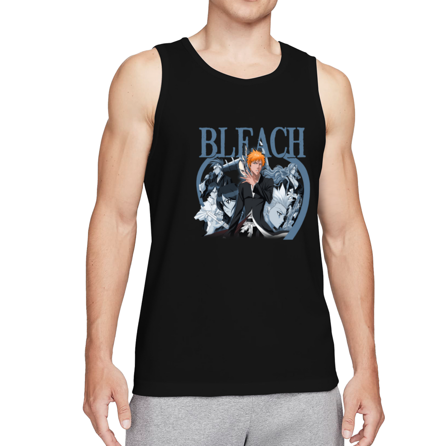 BLEACH Anime Ichigo Kurosaki Character Group Print Men Tank Top