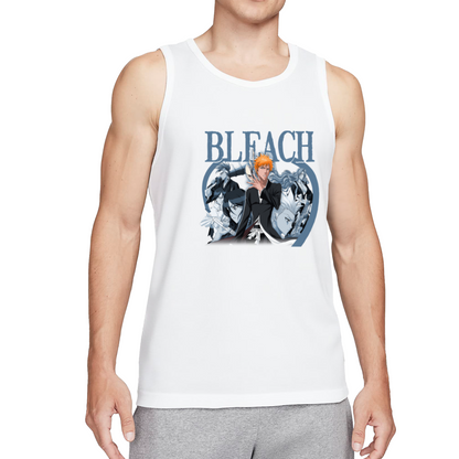 BLEACH Anime Ichigo Kurosaki Character Group Print Men Tank Top