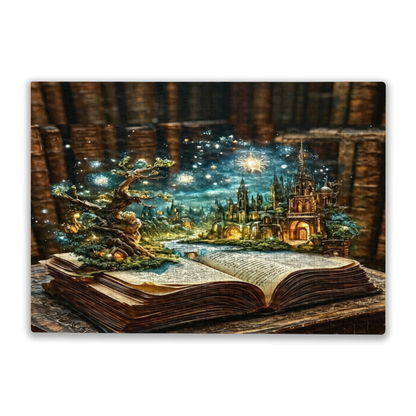 Enchanted Magic Ancient Book Glowing Fantasy Castle Jigsaw Puzzle
