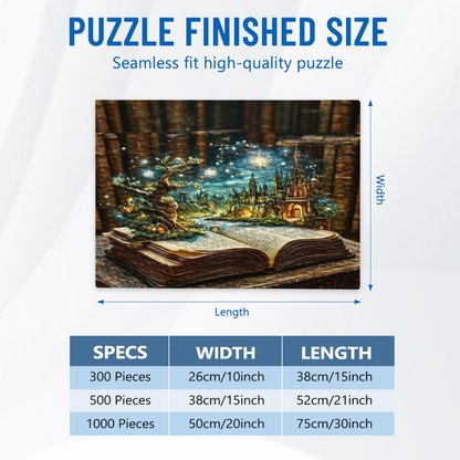 Enchanted Magic Ancient Book Glowing Fantasy Castle Jigsaw Puzzle