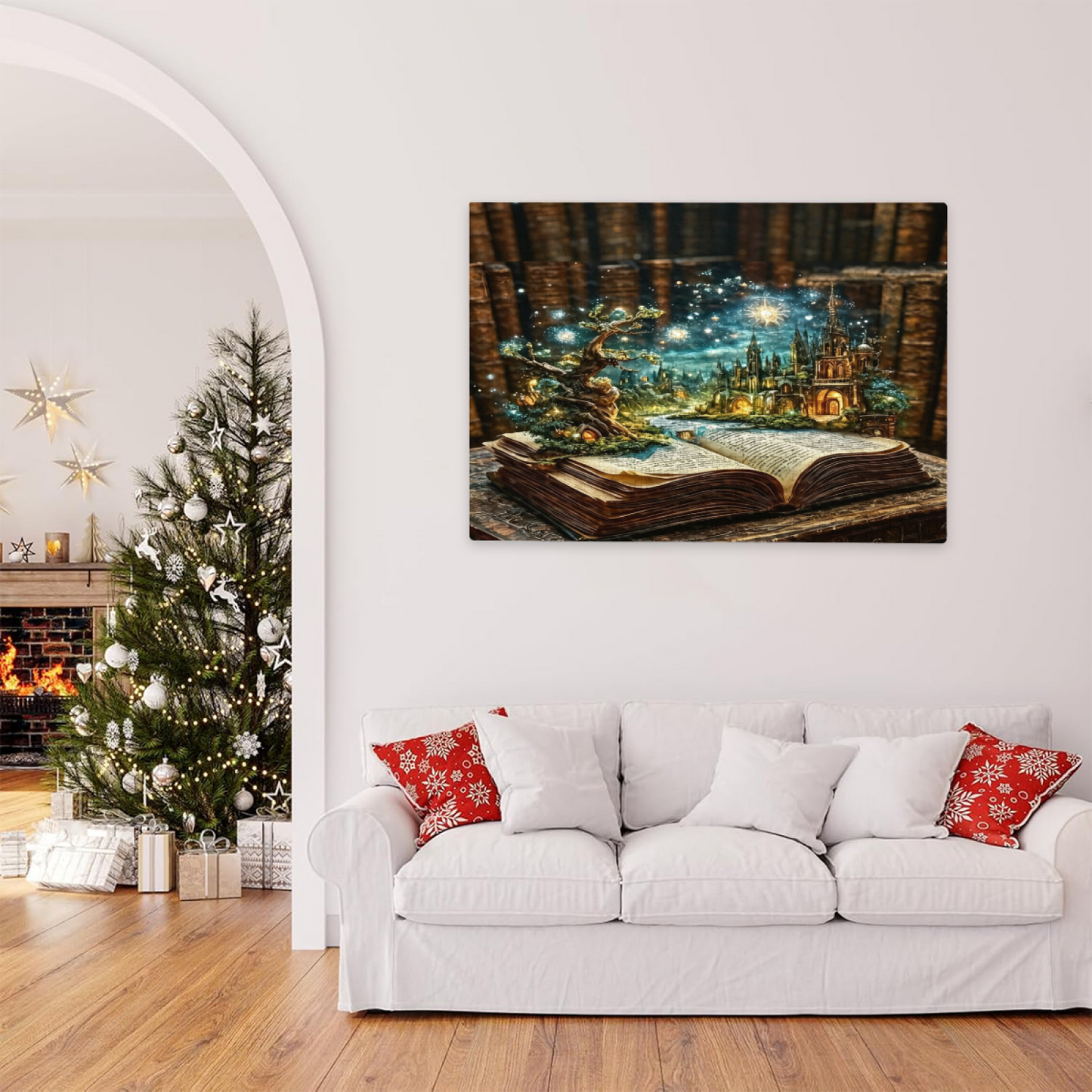 Enchanted Magic Ancient Book Glowing Fantasy Castle Jigsaw Puzzle