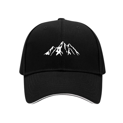 Sharp White Mountain Outline Multi-Color Sandwich Brim Outdoor Cap