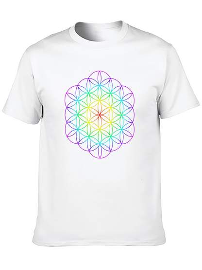 Rainbow Flower of Life Graphic Tee