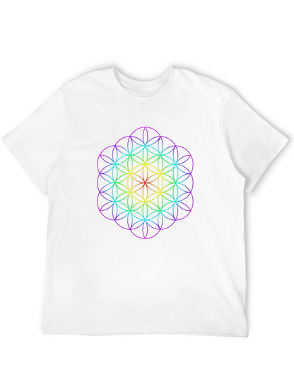Rainbow Flower of Life Graphic Tee