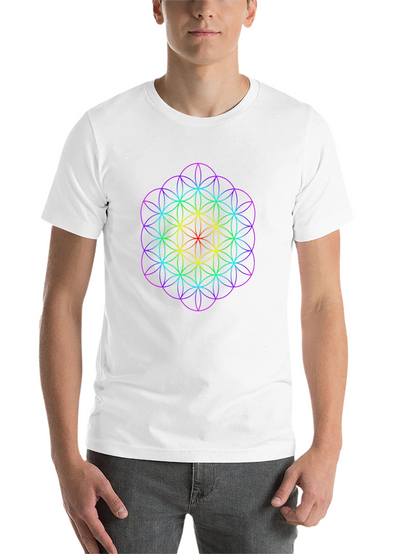 Rainbow Flower of Life Graphic Tee