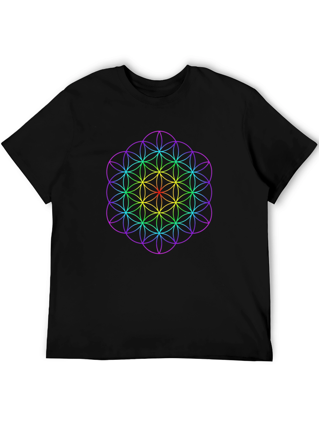 Rainbow Flower of Life Graphic Tee