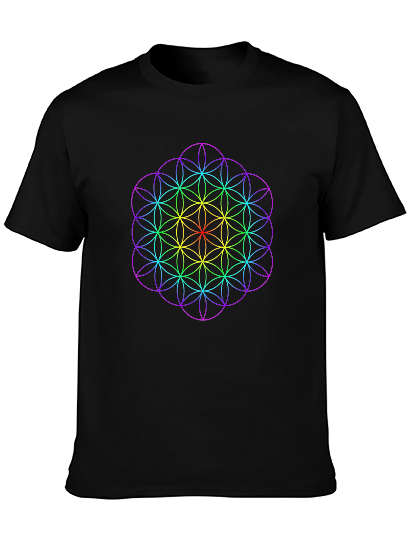 Rainbow Flower of Life Graphic Tee