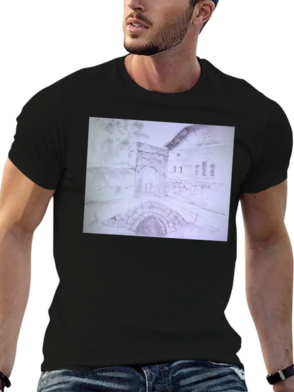 Architectural Sketch Graphic Tee - Black