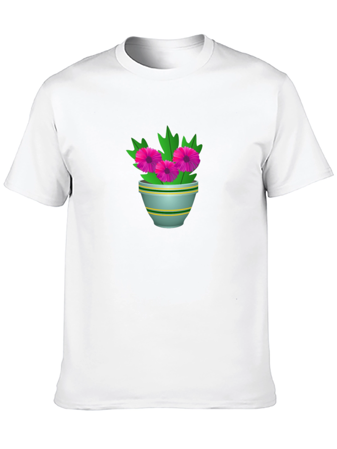 Floral Potted Plant Graphic Tee - Black