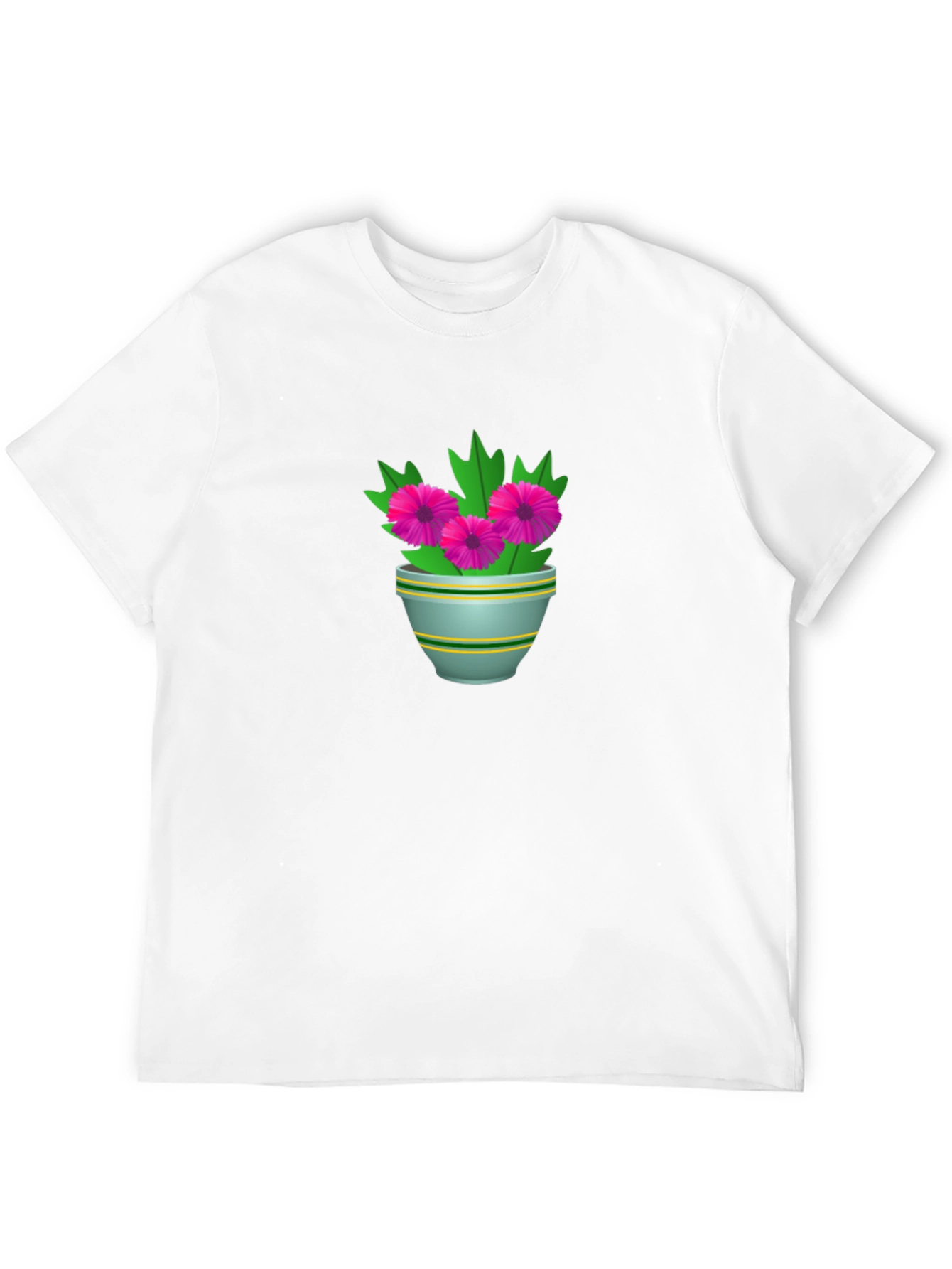 Floral Potted Plant Graphic Tee - Black