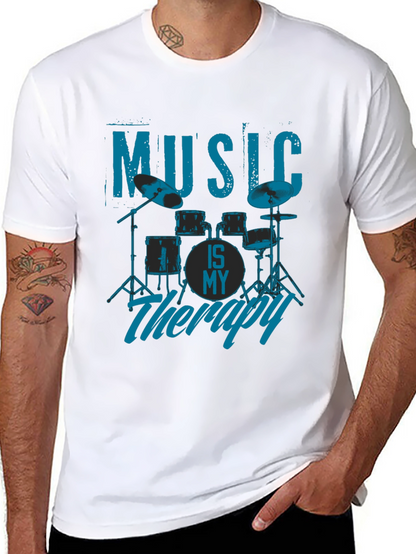 Music is My Therapy T-Shirt - Drum Kit Design