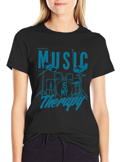 Music is My Therapy T-Shirt - Drum Kit Design