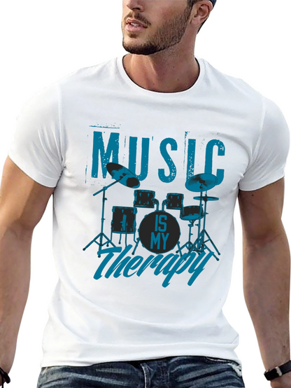 Music is My Therapy T-Shirt - Drum Kit Design