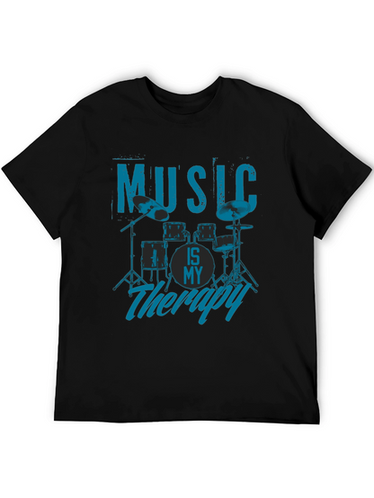 Music is My Therapy T-Shirt - Drum Kit Design