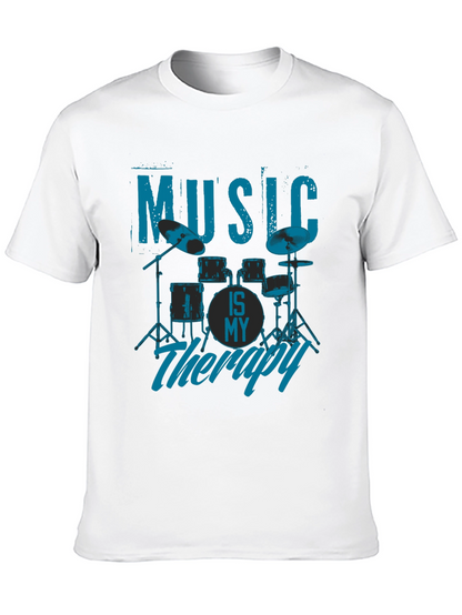 Music is My Therapy T-Shirt - Drum Kit Design