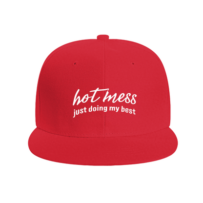Relatable Hot Mess Just Doing My Best Blue Casual Snapback Cap
