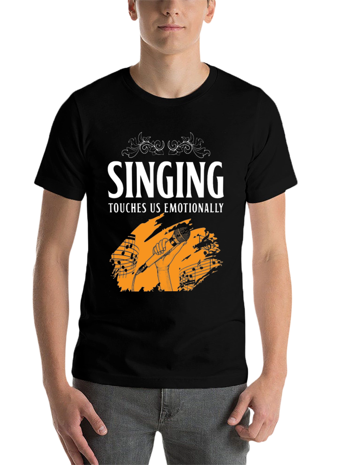 Singing Touches Us Emotionally Black T-Shirt