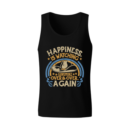Happiness Is Watching Gunsmoke Western Cowboy Retro Men Tank Top