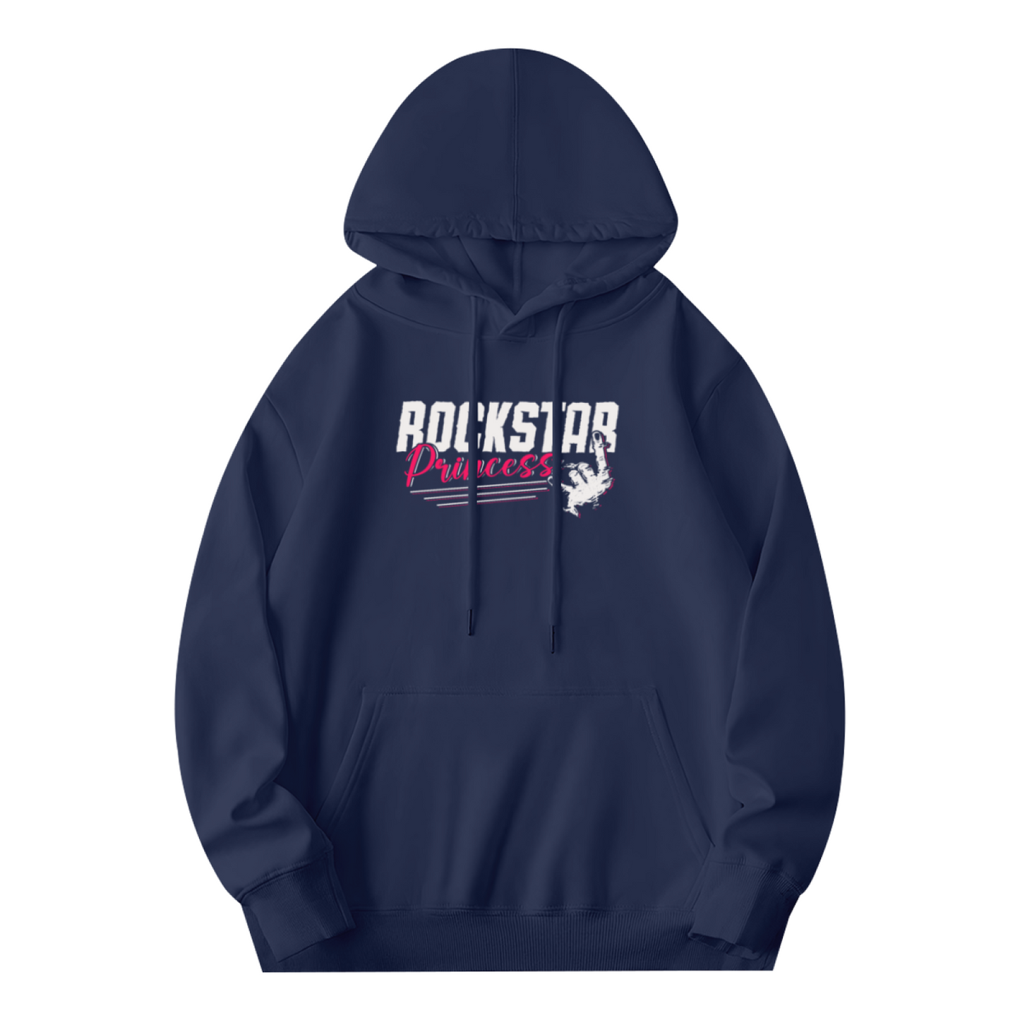 Retro Rockstar Princess Navy Graphic Hoodie