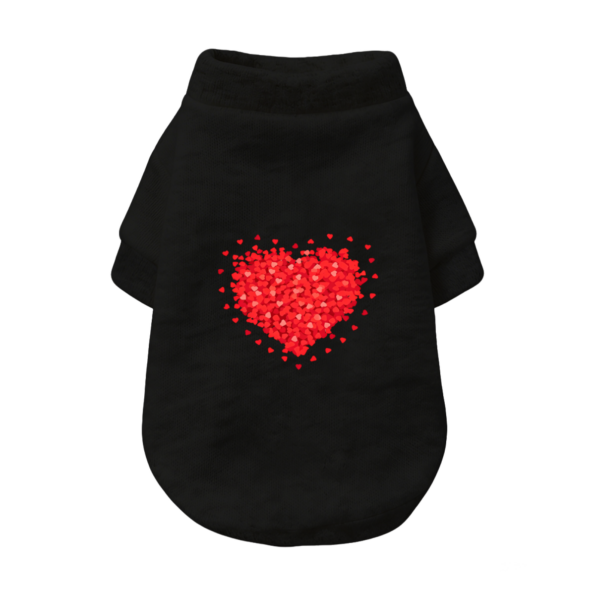 Sparkling Red Heart Print Soft Pet Cardigan Sweater