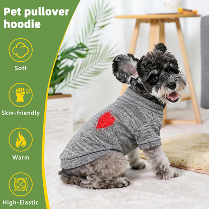Sparkling Red Heart Print Soft Pet Cardigan Sweater
