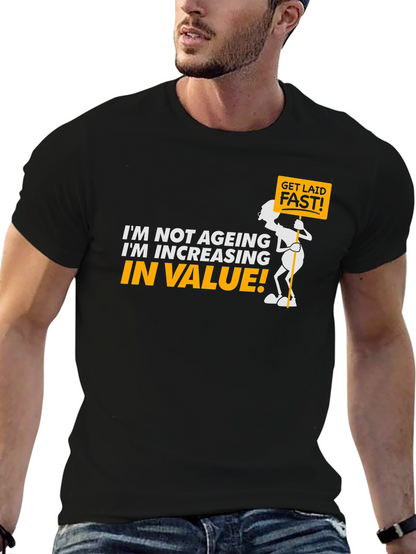 Funny Increasing in Value Black Graphic Tee