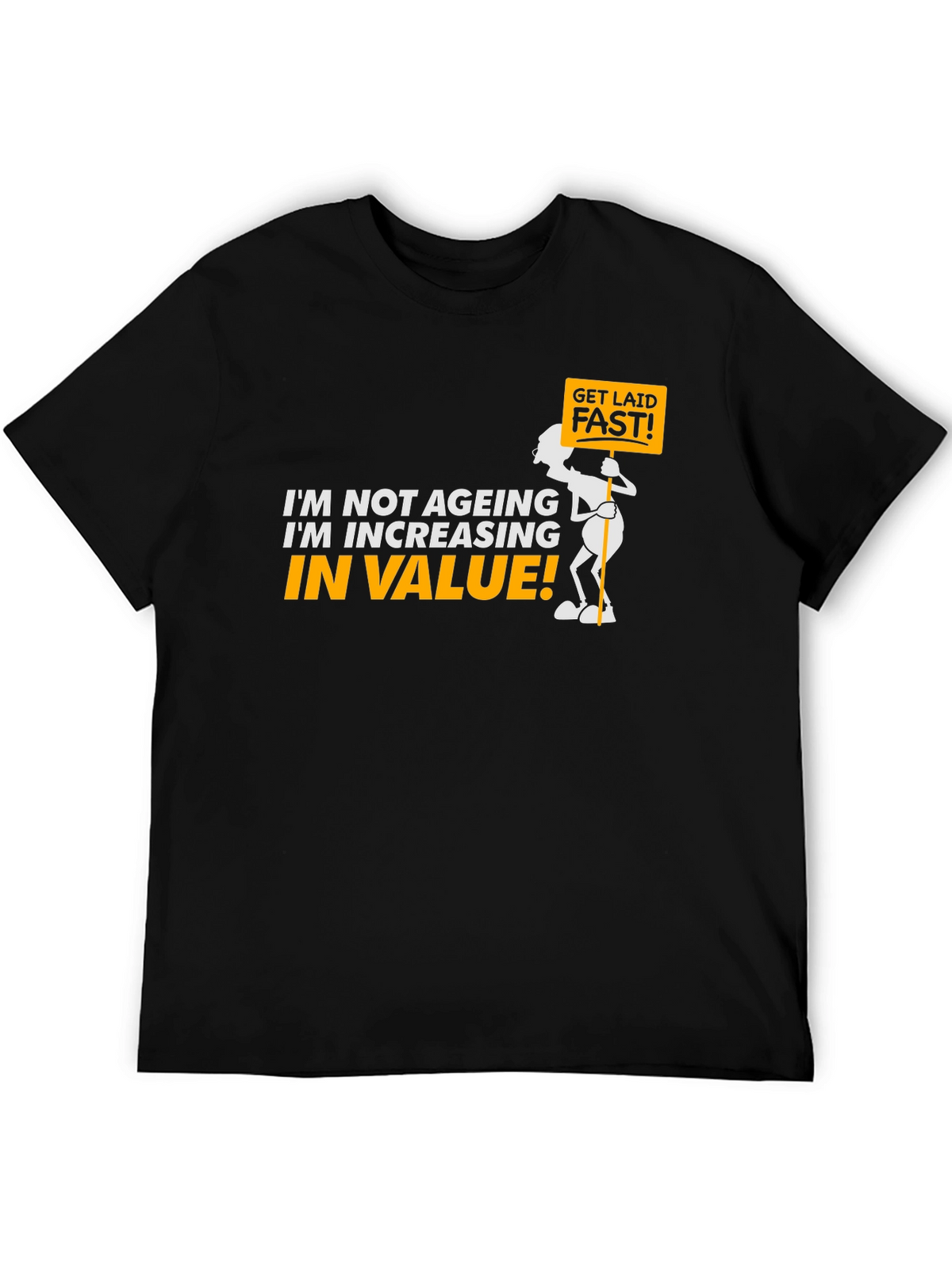 Funny Increasing in Value Black Graphic Tee