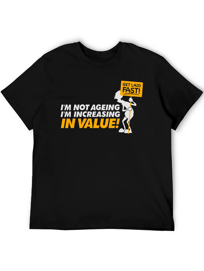 Funny Increasing in Value Black Graphic Tee