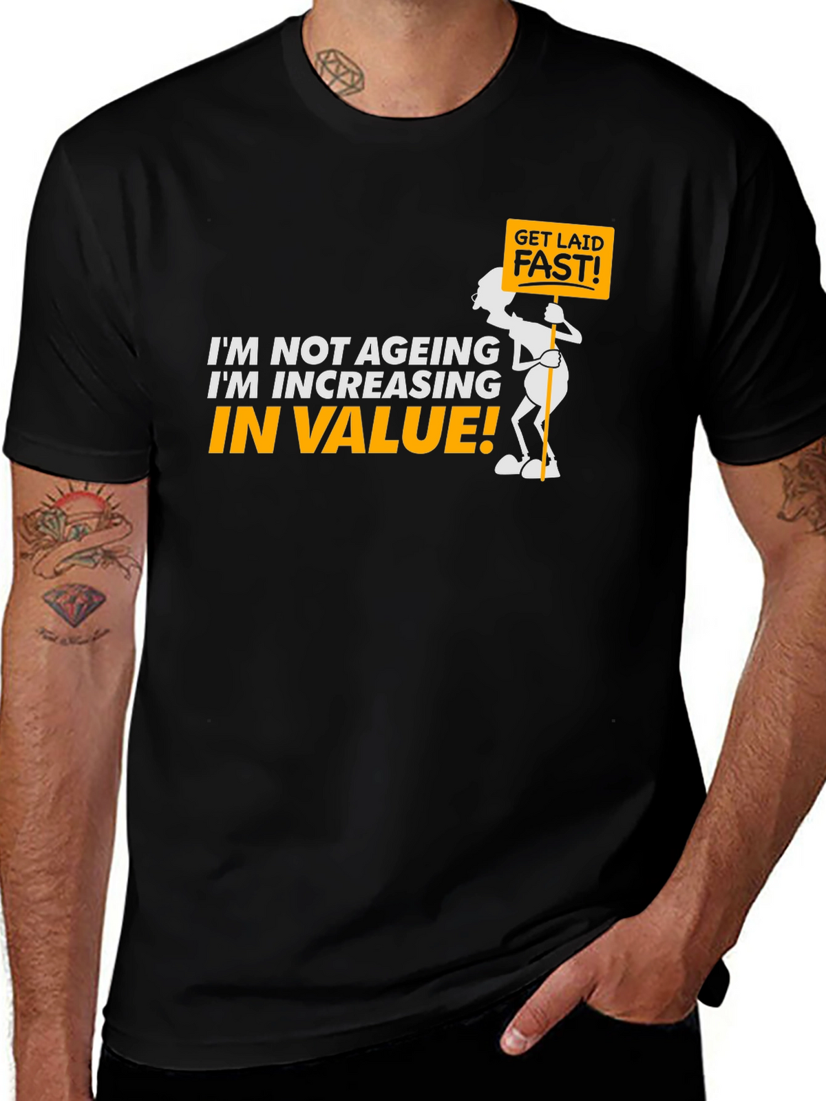 Funny Increasing in Value Black Graphic Tee