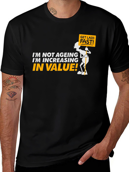 Funny Increasing in Value Black Graphic Tee