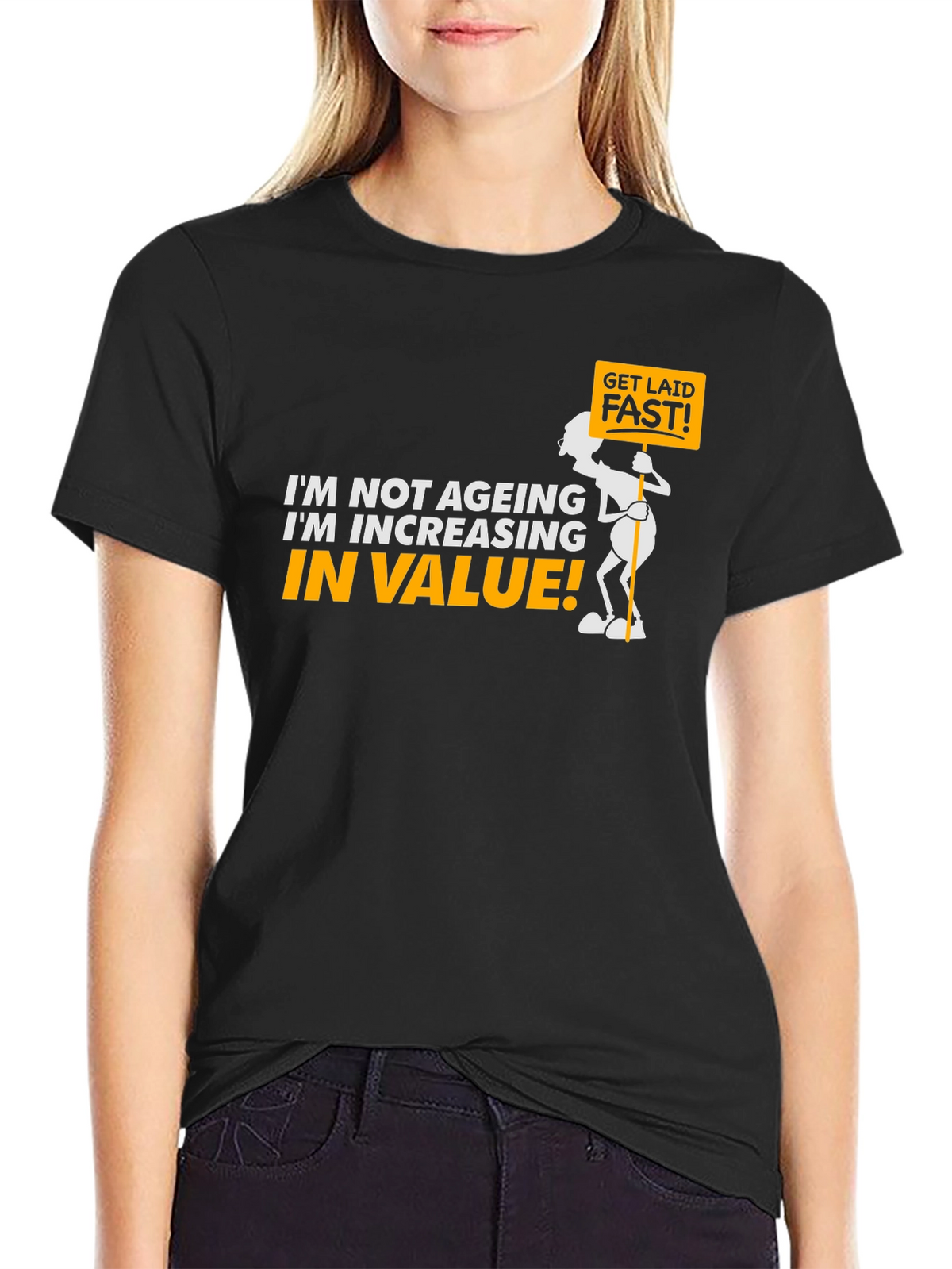 Funny Increasing in Value Black Graphic Tee
