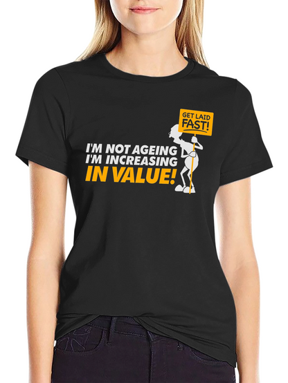 Funny Increasing in Value Black Graphic Tee