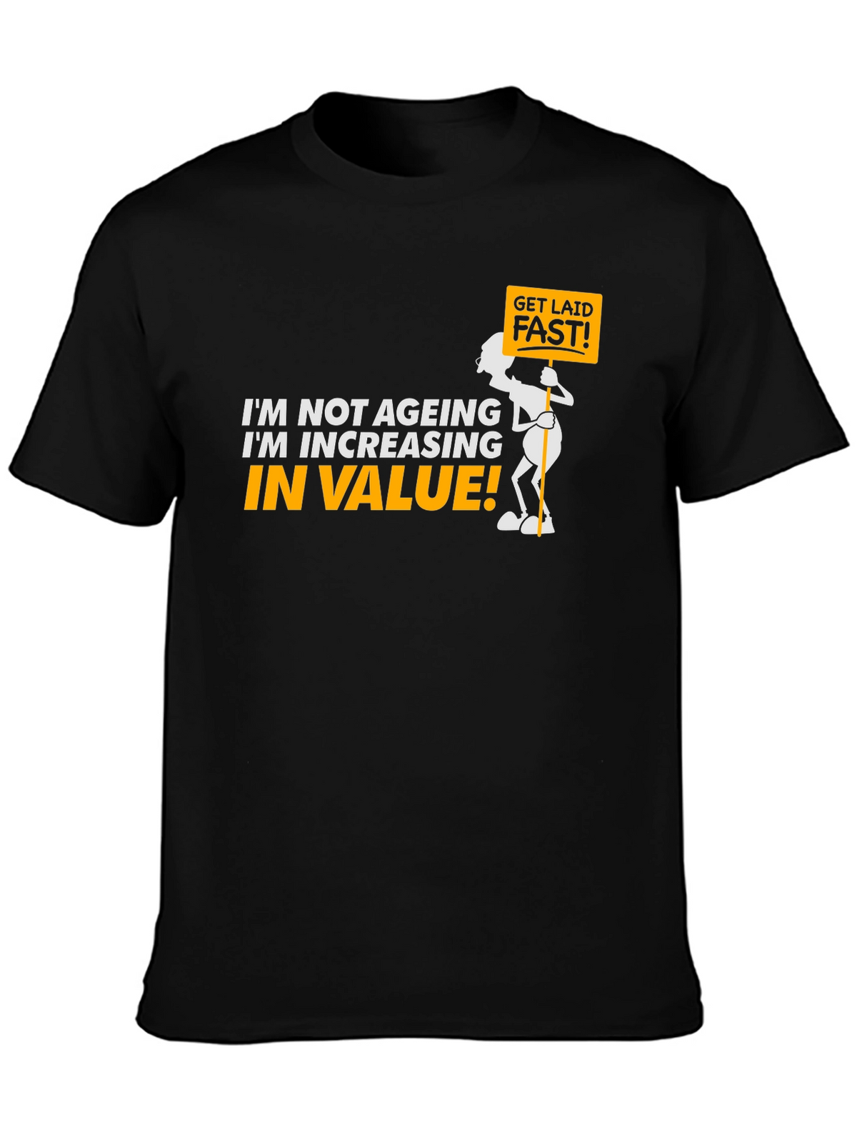 Funny Increasing in Value Black Graphic Tee