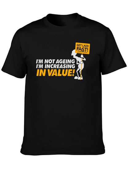 Funny Increasing in Value Black Graphic Tee