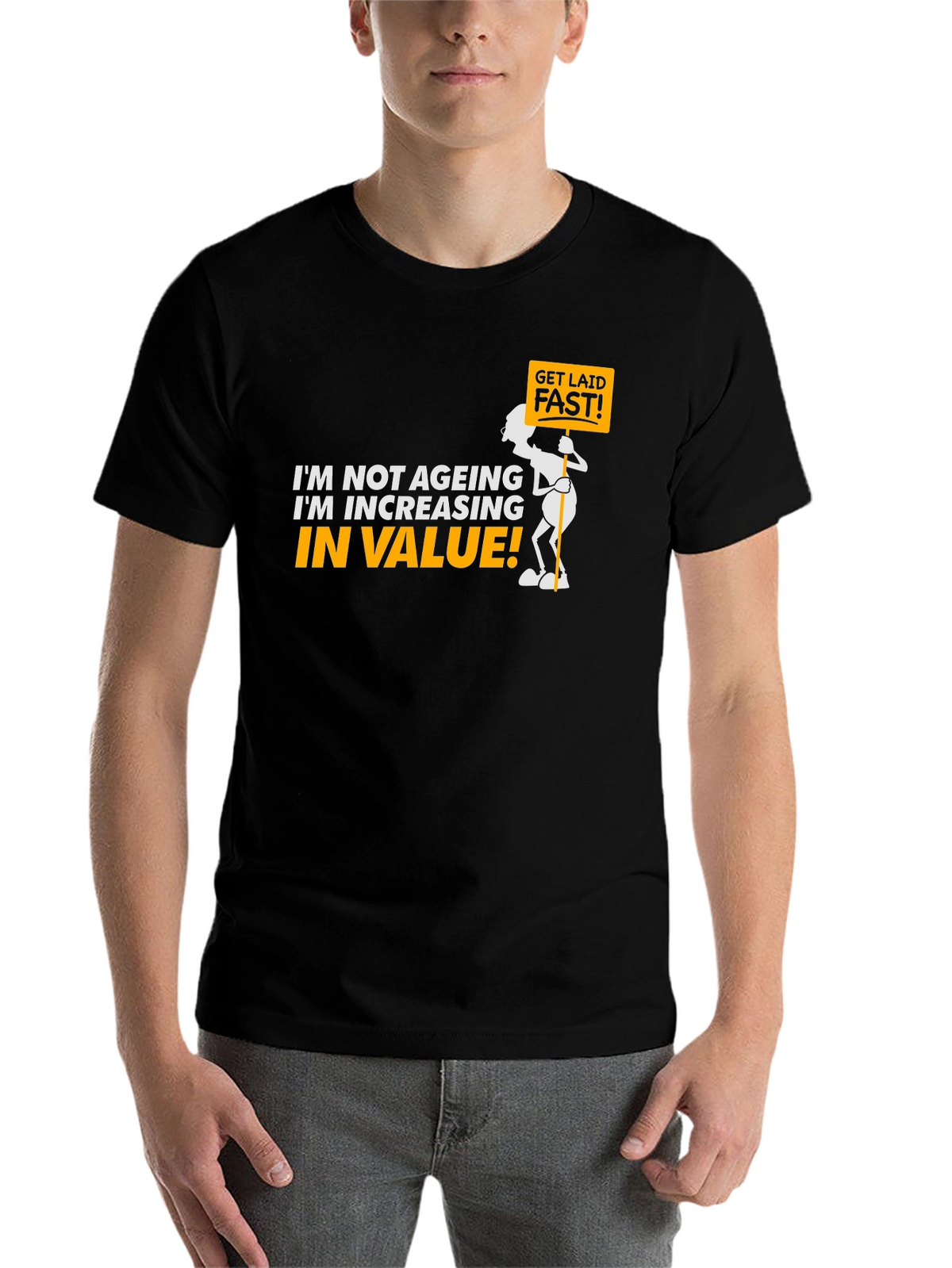 Funny Increasing in Value Black Graphic Tee