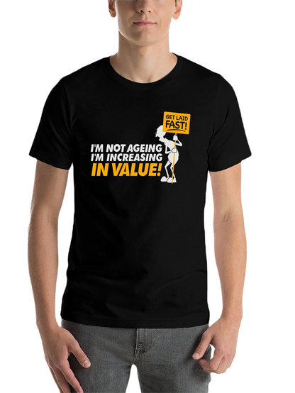 Funny Increasing in Value Black Graphic Tee
