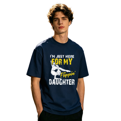 Dad I'm Just Here For My Flippin Daughter Gymnastics Vintage T-Shirt