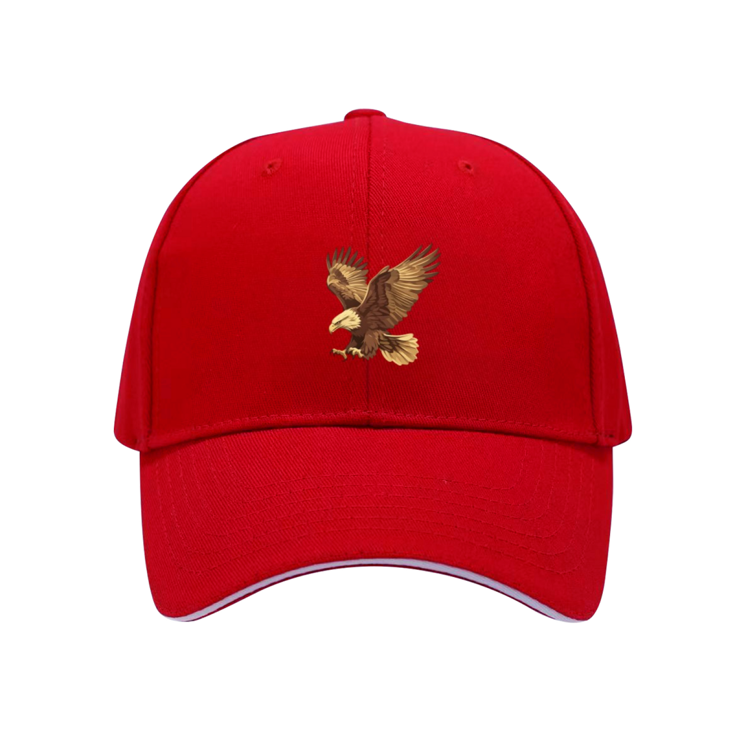 Golden Flying Eagle Graphic Black Sandwich Baseball Cap, Outdoor Hunting Dad Hat