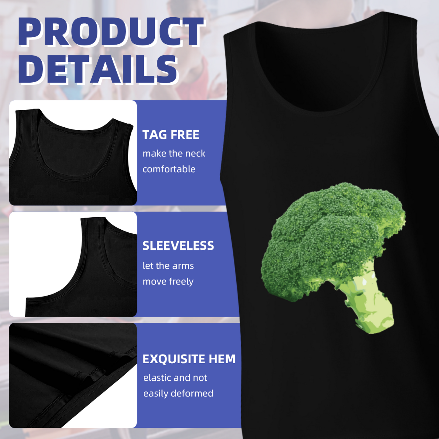 Realistic Broccoli Vegetarian Loose Fit Sleeveless Tank