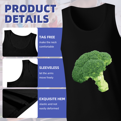 Realistic Broccoli Vegetarian Loose Fit Sleeveless Tank