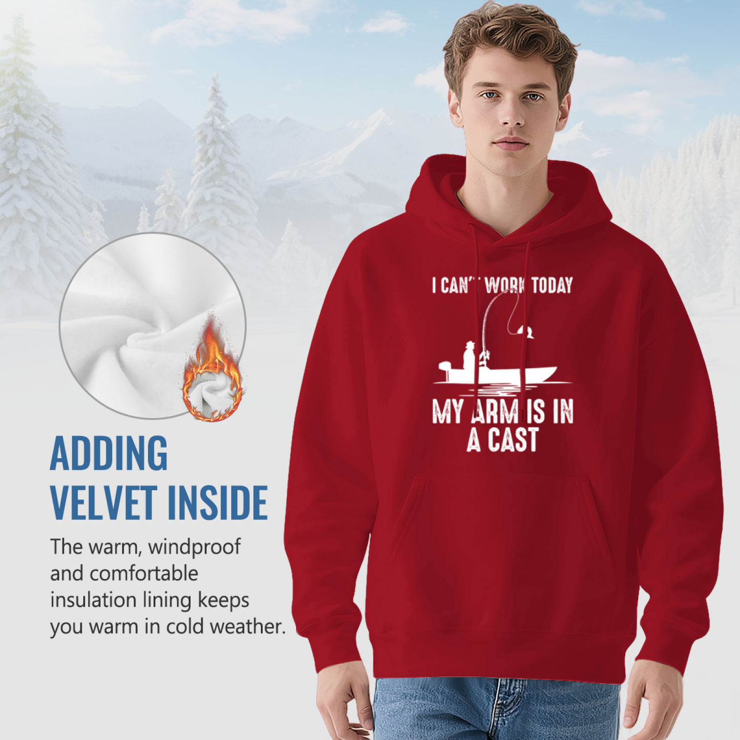 Funny Fishing Pun Red Unisex Hoodie