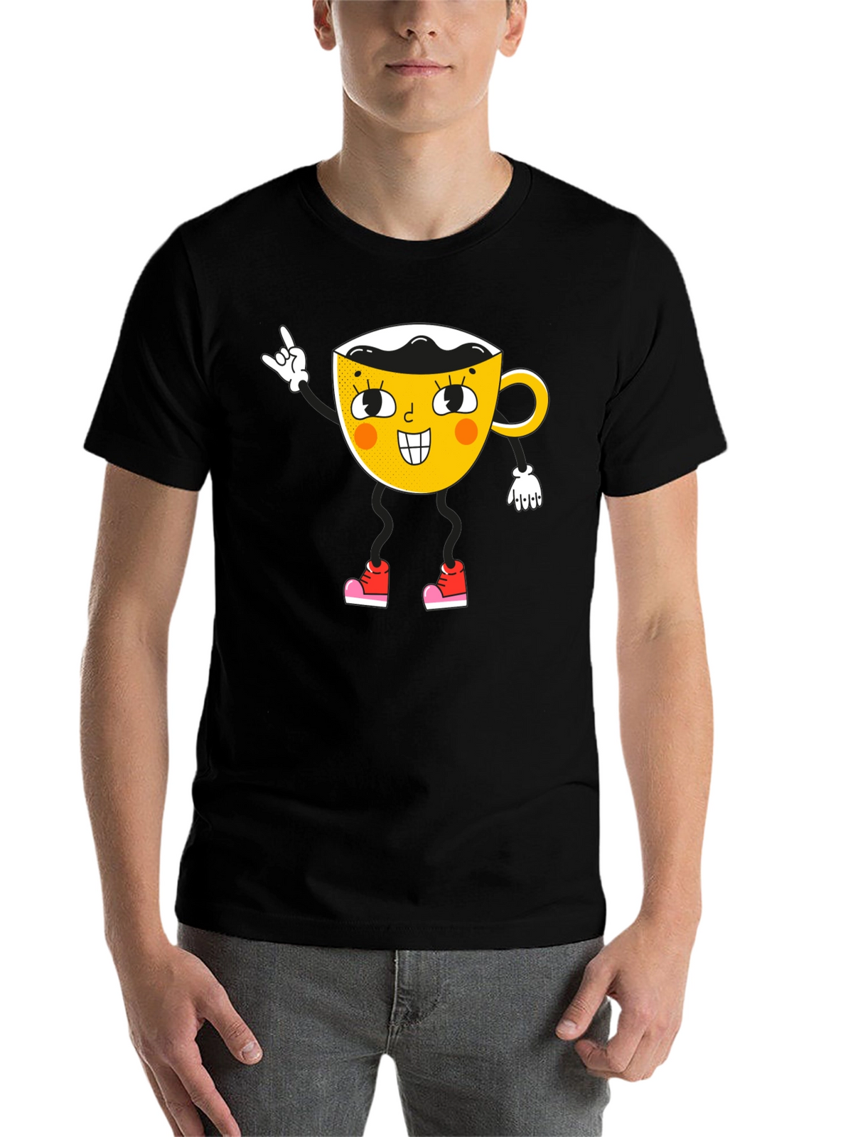Cartoon Coffee Cup Graphic Tee