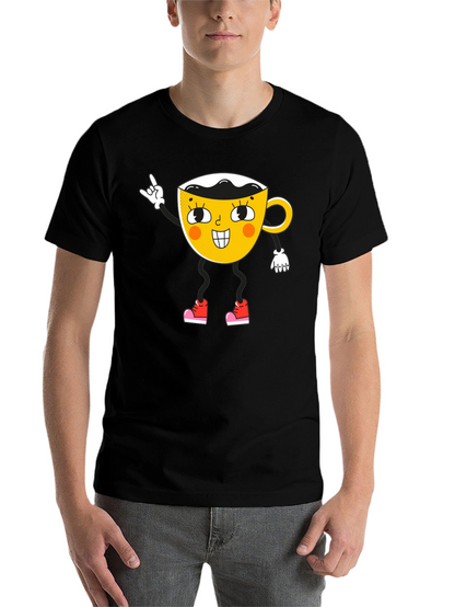 Cartoon Coffee Cup Graphic Tee