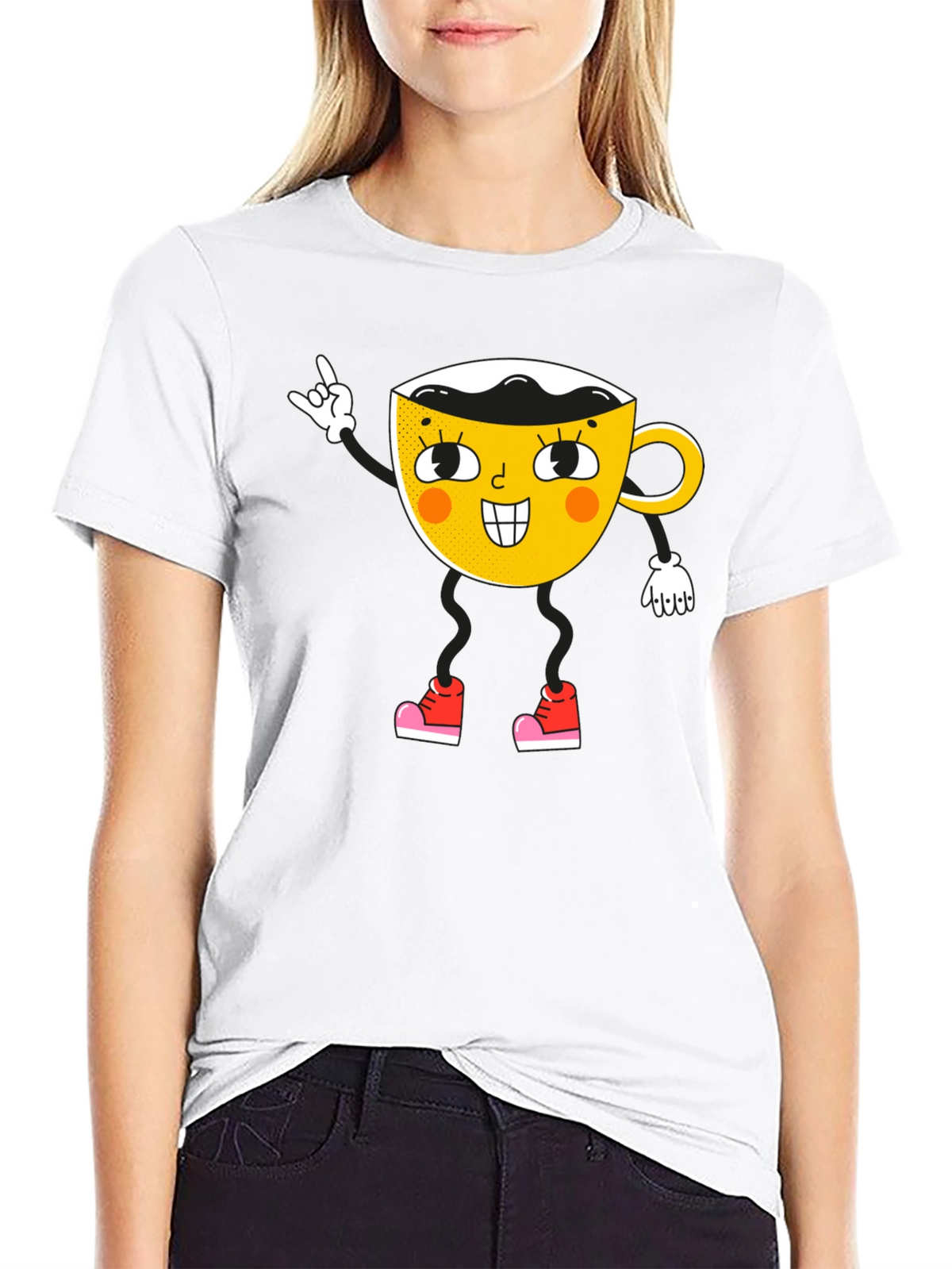 Cartoon Coffee Cup Graphic Tee