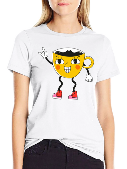 Cartoon Coffee Cup Graphic Tee