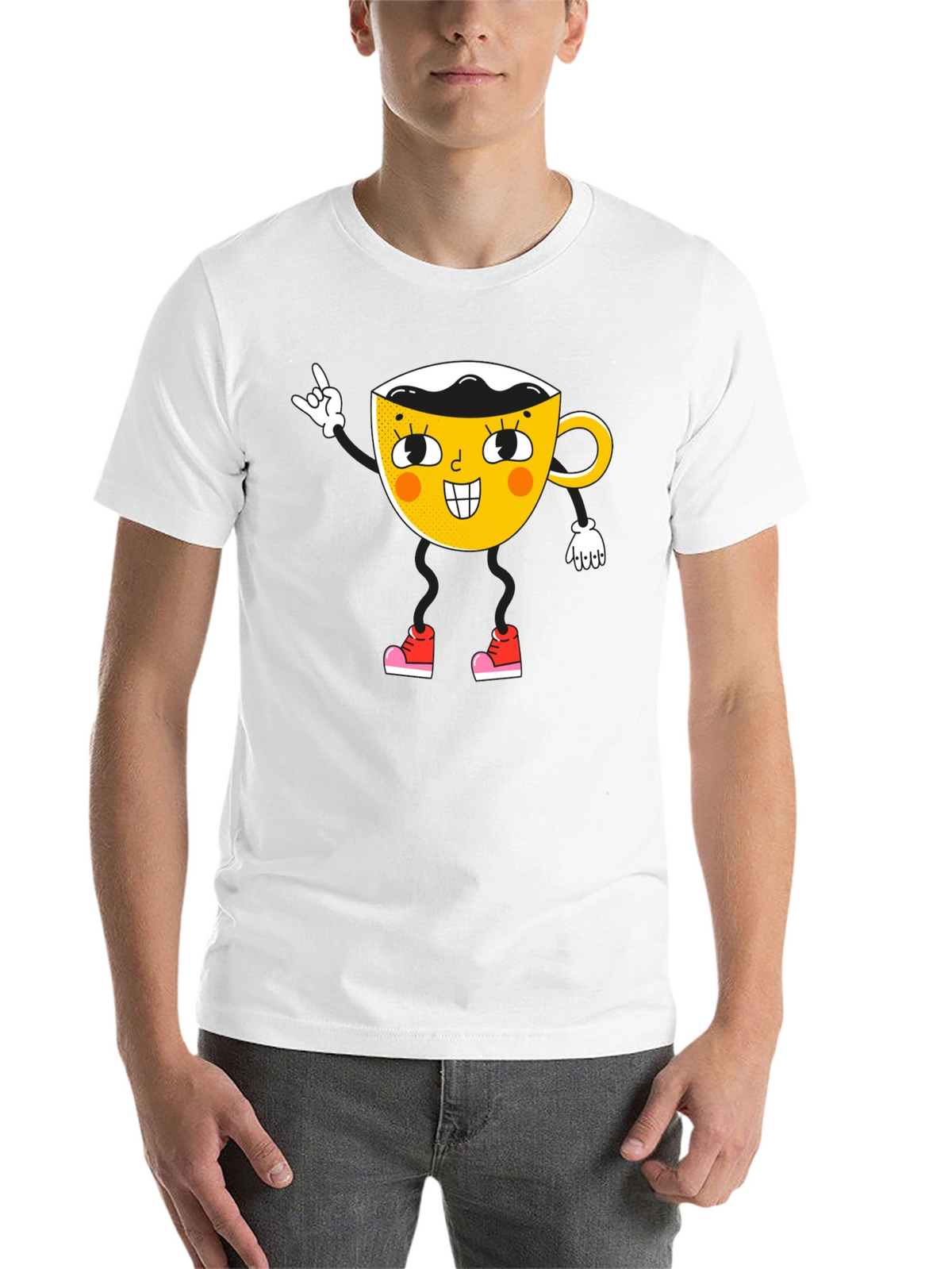 Cartoon Coffee Cup Graphic Tee