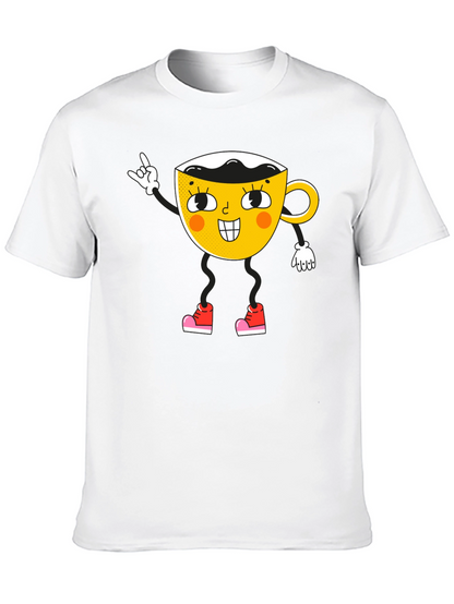 Cartoon Coffee Cup Graphic Tee