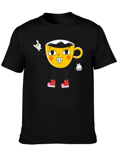 Cartoon Coffee Cup Graphic Tee
