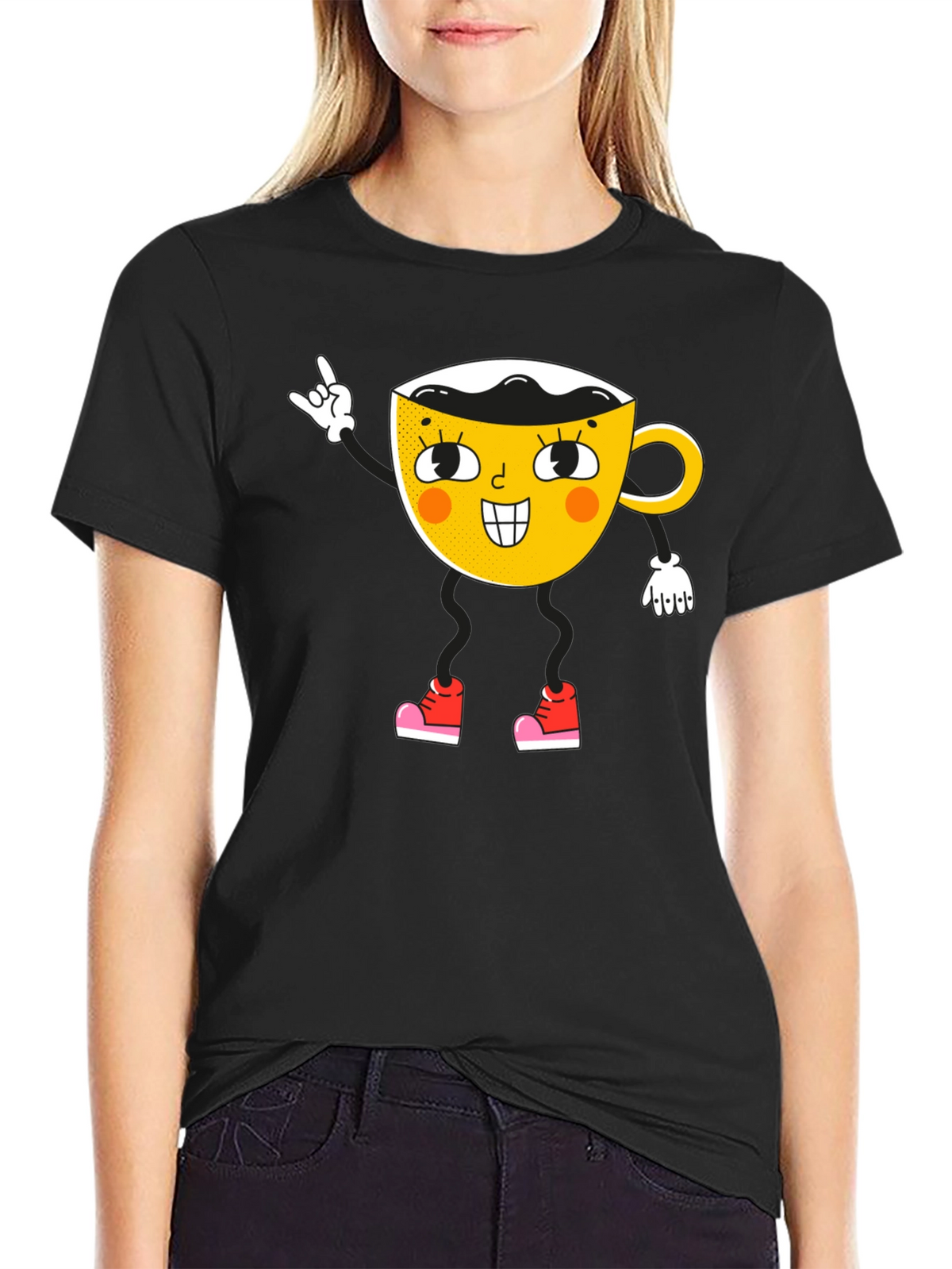 Cartoon Coffee Cup Graphic Tee